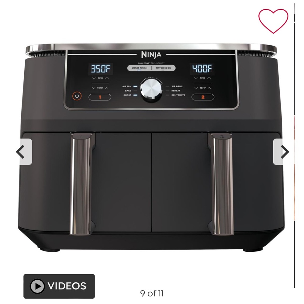 WHITE Ninja 10 quart dual air fryer- used twice